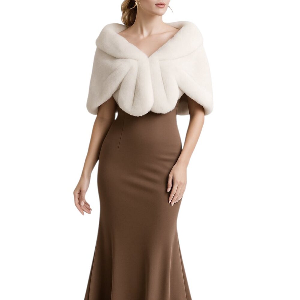 Faux Fur Stole Cloak